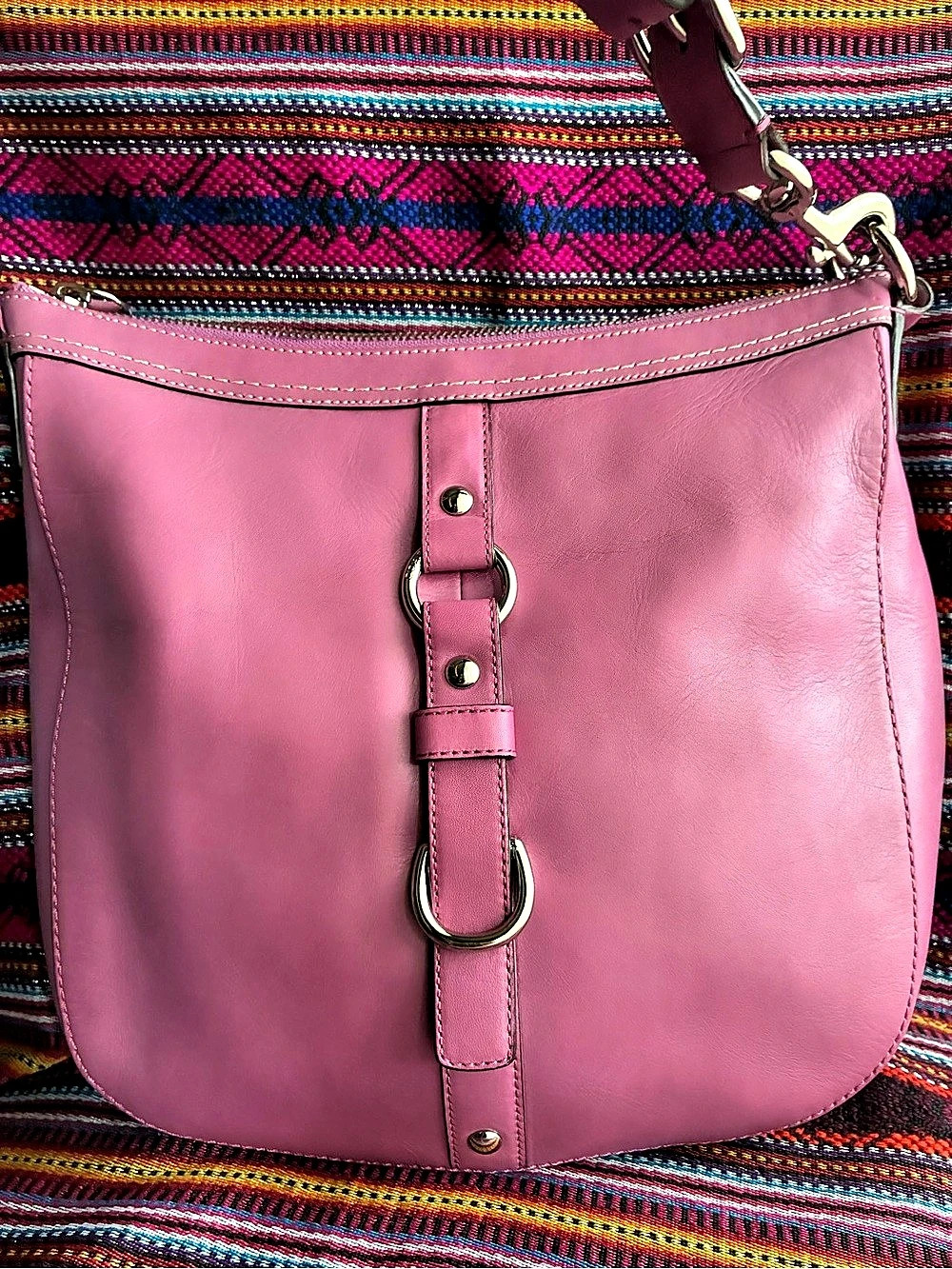 Coach Pink Leather Hobo Shoulder Bag in Pink